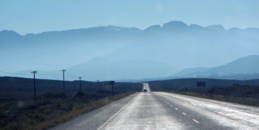 Snow way on the top of mountains in South Africa's Cape Fold Belt, June 2013. 
