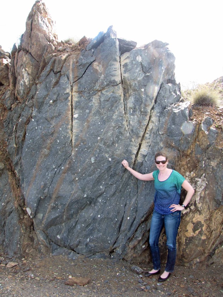 Posing with Dwyka diamictite. 