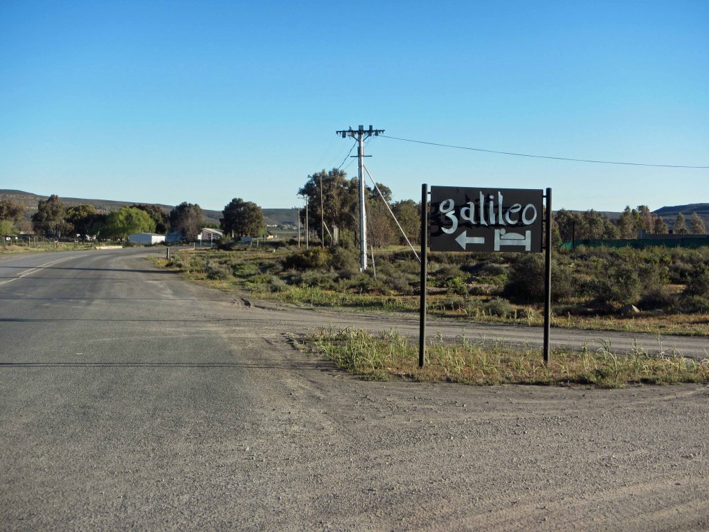A sign for the Galileo Guesthouse. Sutherland, October 2013. 