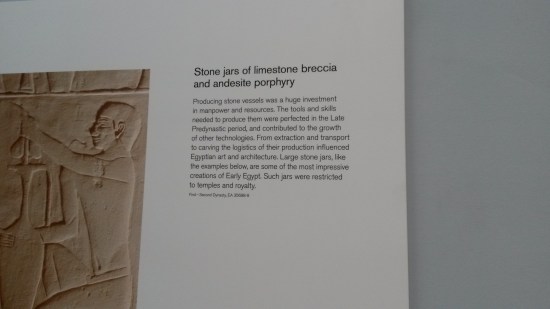 Museum sign about the two stone jars. 