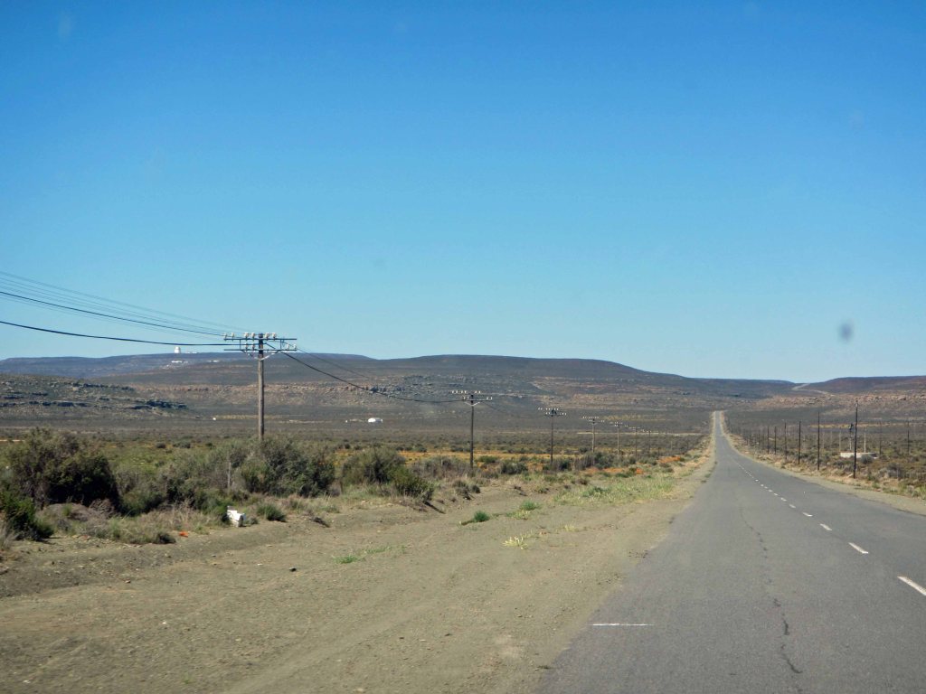The road from the town to the telescopes. You can make out the telescopes on top of the hill in the upper left. 