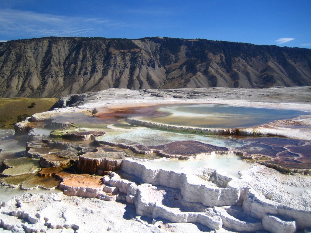 Travertine terraces, Yellowstone National Park, Wyoming, Fall 2005. 