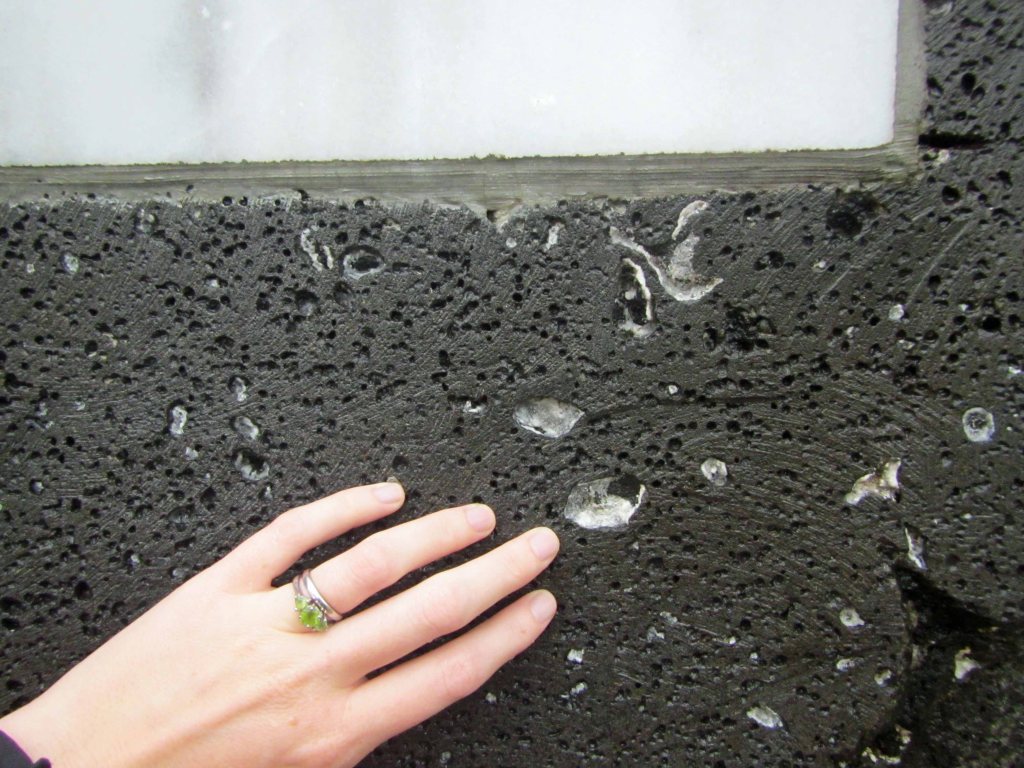 Another close-up view of the vesicular basalt. 