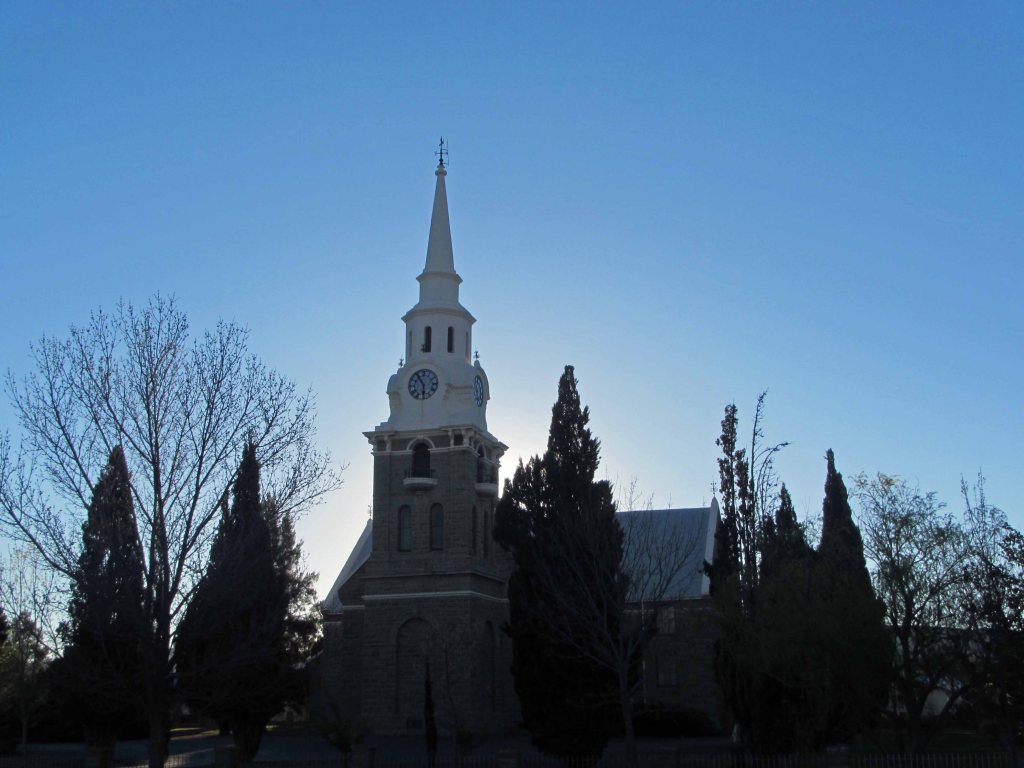 Another view of the church along Sutherland's main street. October 2013. 