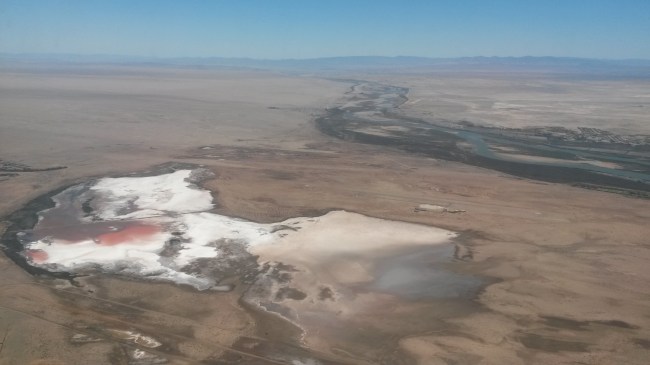 Pink Pan and the Orange River, Namibia. 