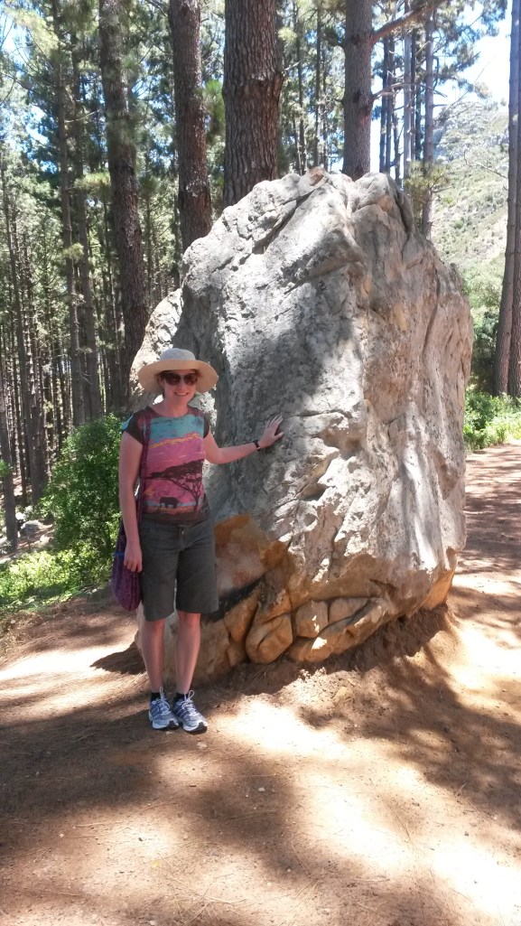 Yours truly posing with a boulder of Table Mountain Group quartzite. Picture taken December 2013.  